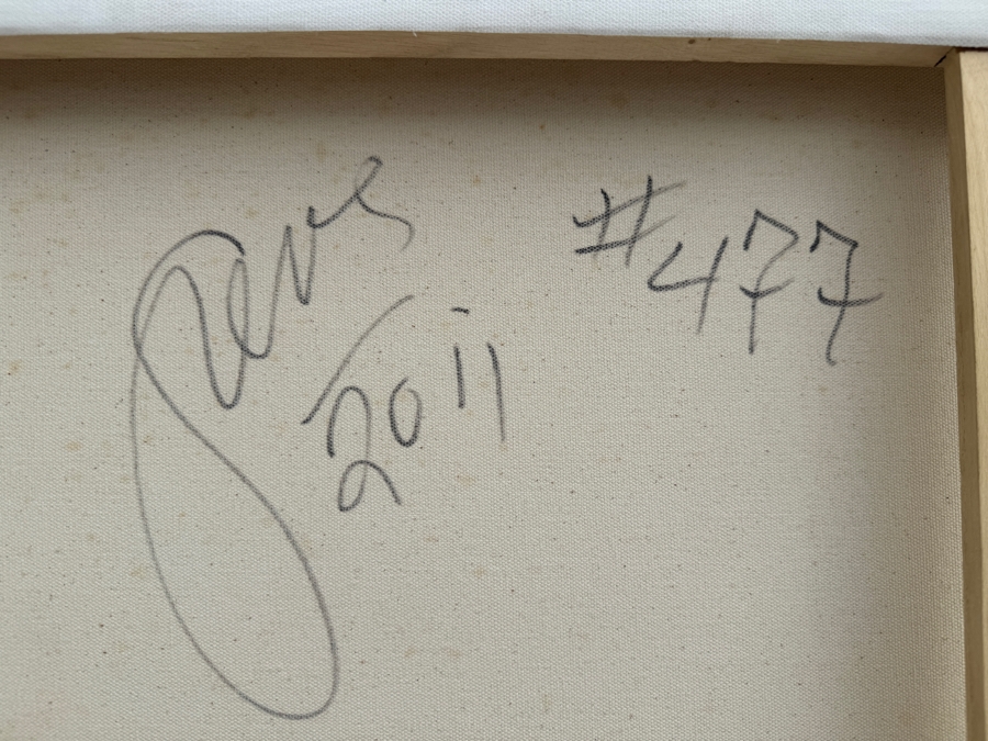 Gerrit Greve (1948-2024, Cardiff by the Sea, CA) Original Modernist Abstract Color Field Acrylic Painting On Canvas In Manner Of Mark Rothko 2011 Signed Verso 7' X 4' Estimate $1,500-$3,000 [Photo 8]