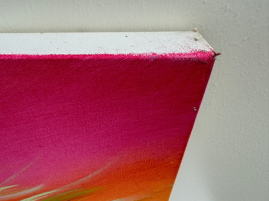 Gerrit Greve (1948-2024, Cardiff by the Sea, CA) Original Colorful Ocean Reeds Acrylic Painting On Canvas 2022 Signed Verso 7' X 3' Estimate $1,000-$2,000 [Photo 9]