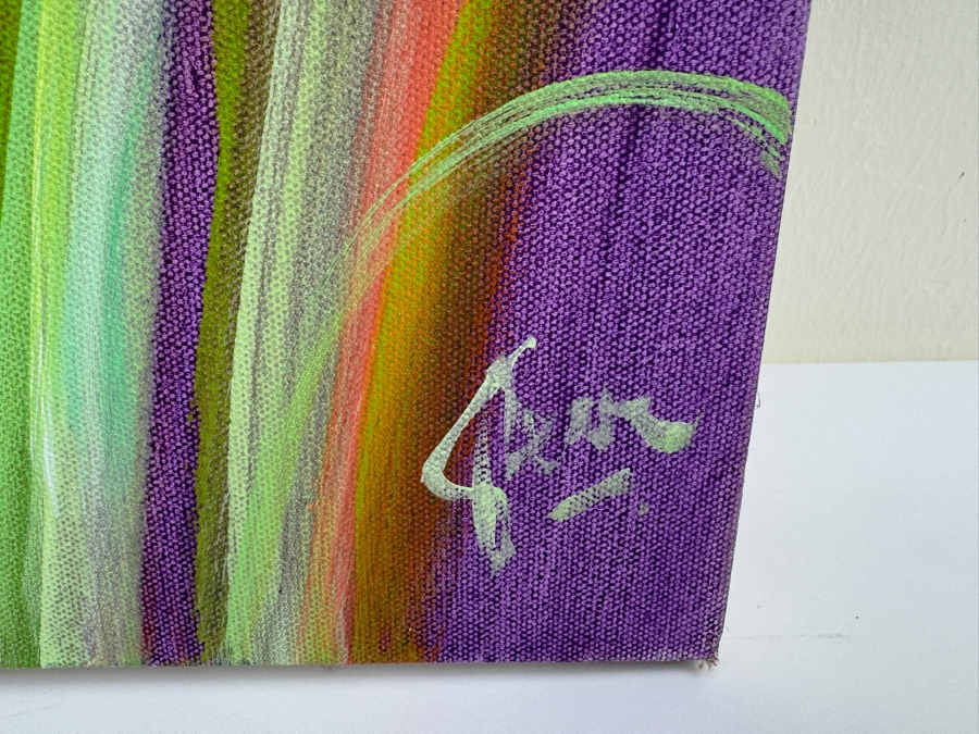 Gerrit Greve (1948-2024, Cardiff by the Sea, CA) Original Colorful Ocean Reeds Acrylic Painting On Canvas 2022 Signed Verso 7' X 3' Estimate $1,000-$2,000 [Photo 8]