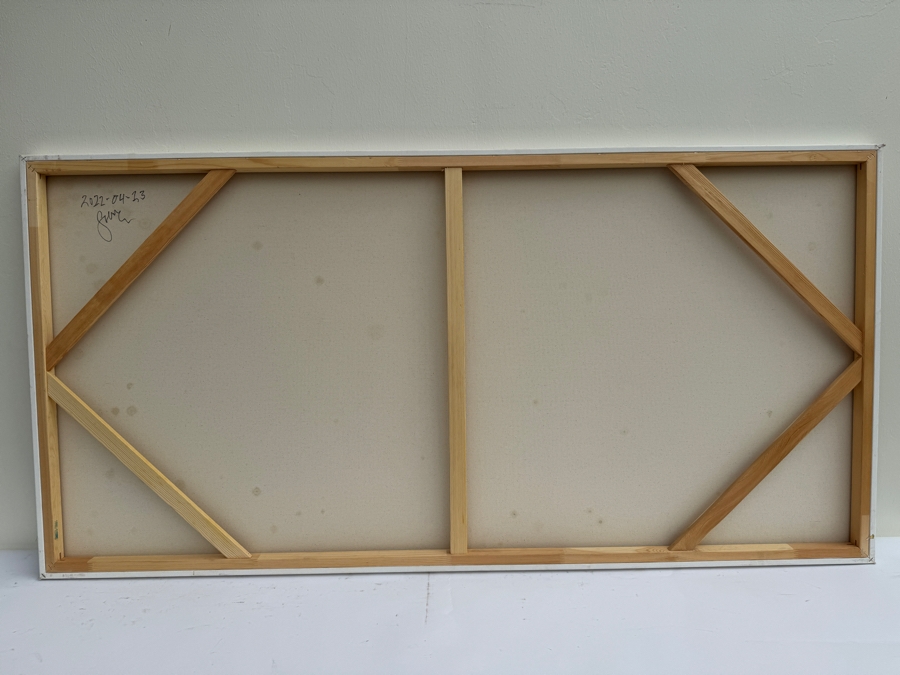 Gerrit Greve (1948-2024, Cardiff by the Sea, CA) Original Colorful Ocean Reeds Acrylic Painting On Canvas 2022 Signed Verso 7' X 3' Estimate $1,000-$2,000 [Photo 10]