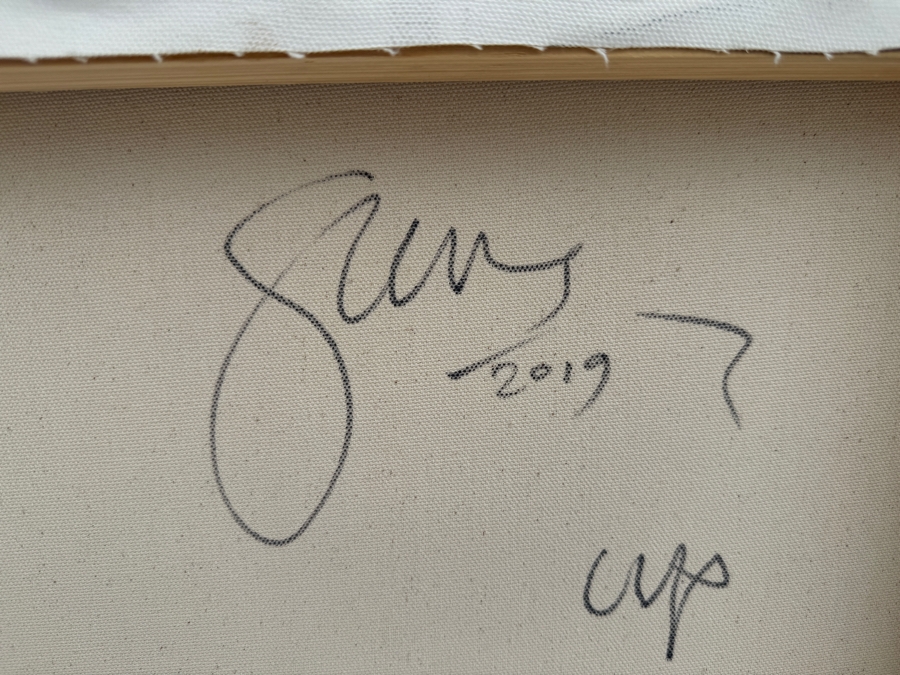 Gerrit Greve (1948-2024, Cardiff by the Sea, CA) Original Abstract Ocean Waves Acrylic Painting On Canvas Titled 'Sfumato Surf' 2019 Signed Verso 4' X 2' Estimate $1,000-$2,000 [Photo 9]