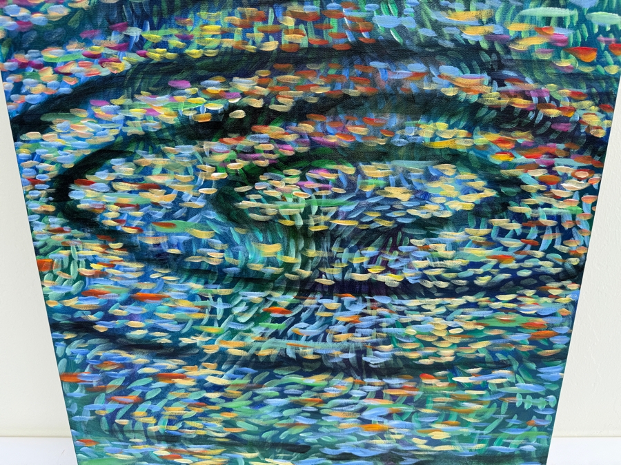 Gerrit Greve (1948-2024, Cardiff by the Sea, CA) Original Abstract Acrylic Acrylic Painting On Canvas Titled 'Double Ripple Ode' 2000 Signed Verso 4' X 2' Retails $8,000 Estimate $1,000-$2,000 [Photo 6]