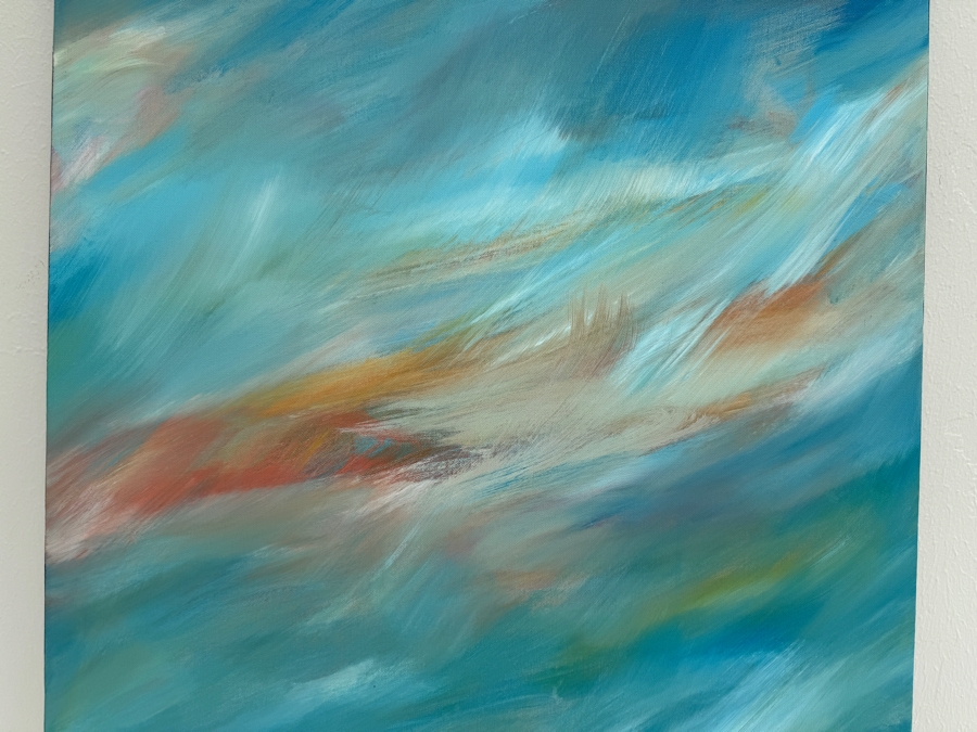 Gerrit Greve (1948-2024, Cardiff by the Sea, CA) Original Abstract Plein Air Landscape Acrylic Painting On Canvas Titled 'Mindscape 010' 4' X 2' 2004 Signed Verso Retails $2,400 Estimate $1,000-$2,000 [Photo 6]