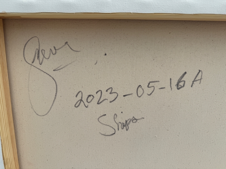 Gerrit Greve (1948-2024, Cardiff by the Sea, CA) Original Abstract Ships At Sea Acrylic Painting On Canvas 2023 Signed Verso 4' X 2' Estimate $1,000-$2,000 [Photo 9]