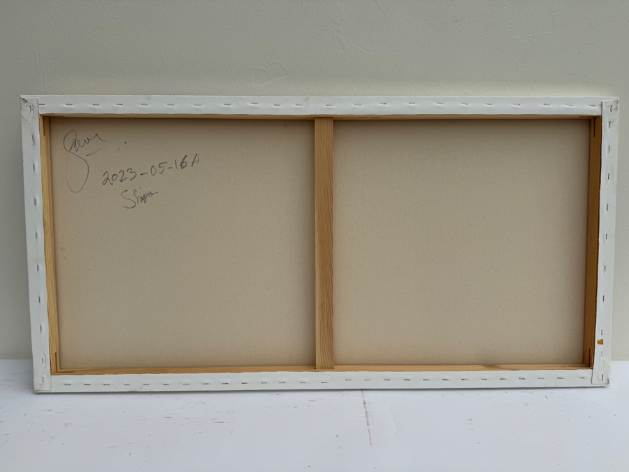 Gerrit Greve (1948-2024, Cardiff by the Sea, CA) Original Abstract Ships At Sea Acrylic Painting On Canvas 2023 Signed Verso 4' X 2' Estimate $1,000-$2,000 [Photo 8]