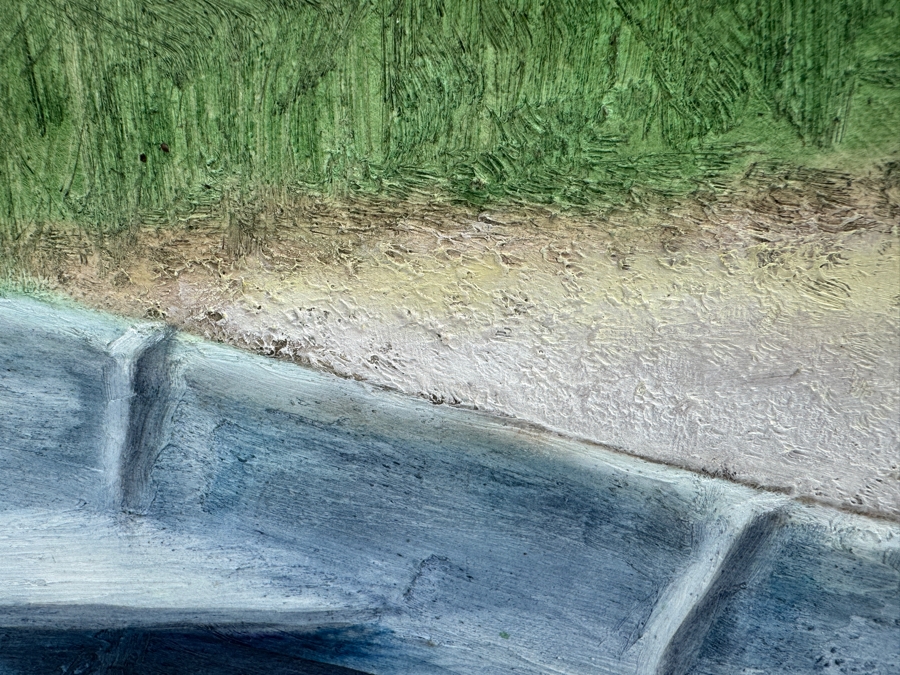 Gerrit Greve (1948-2024, Cardiff by the Sea, CA) Original Boat On Shore Acrylic Painting On Canvas Titled 'Elegy #12' 1993 Signed Verso 4' X 2' Estimate $1,000-$2,000 [Photo 7]