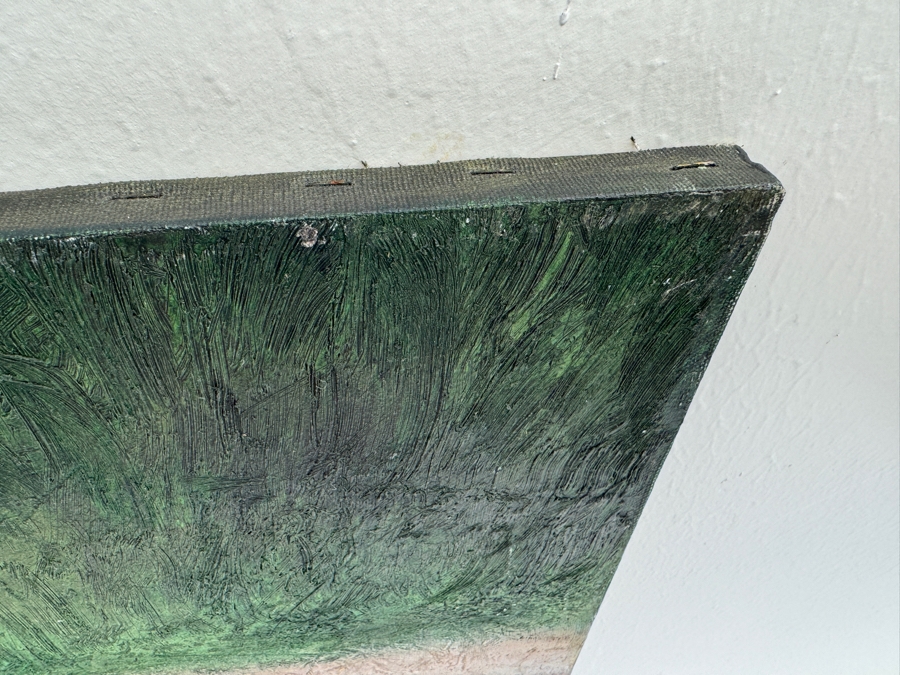 Gerrit Greve (1948-2024, Cardiff by the Sea, CA) Original Boat On Shore Acrylic Painting On Canvas Titled 'Elegy #12' 1993 Signed Verso 4' X 2' Estimate $1,000-$2,000 [Photo 8]