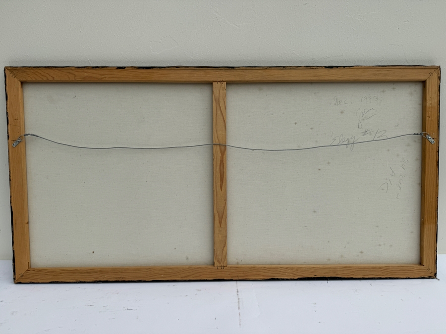 Gerrit Greve (1948-2024, Cardiff by the Sea, CA) Original Boat On Shore Acrylic Painting On Canvas Titled 'Elegy #12' 1993 Signed Verso 4' X 2' Estimate $1,000-$2,000 [Photo 9]