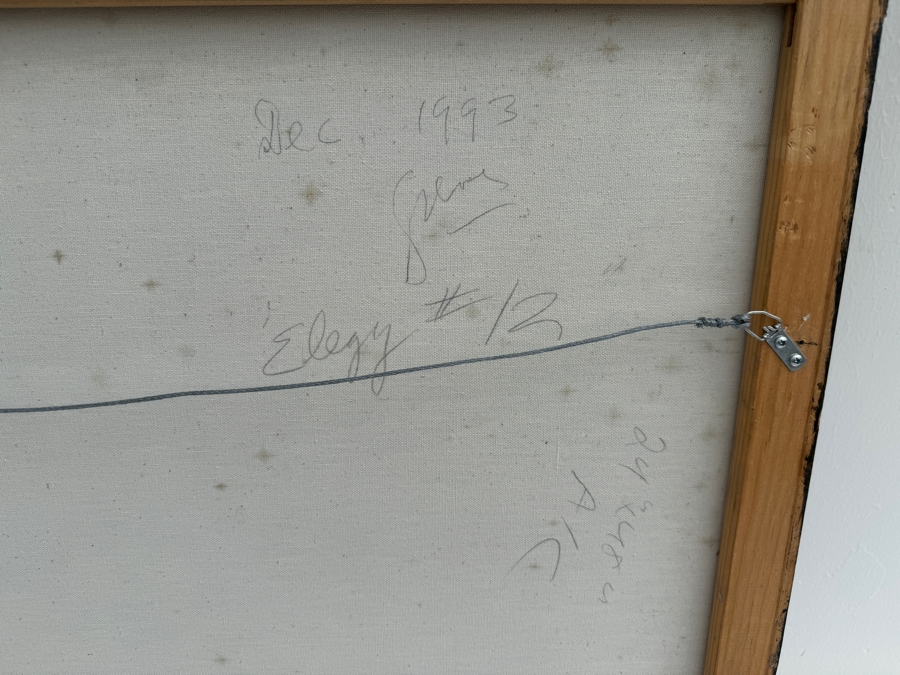 Gerrit Greve (1948-2024, Cardiff by the Sea, CA) Original Boat On Shore Acrylic Painting On Canvas Titled 'Elegy #12' 1993 Signed Verso 4' X 2' Estimate $1,000-$2,000 [Photo 10]