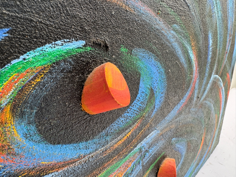 Gerrit Greve (1948-2024, Cardiff by the Sea, CA) Original Abstract Textured Ripples Diptych Mixed Media Acrylic Painting On Canvas Signed Front 4' X 30' Estimate $1,000-$2,000 [Photo 6]