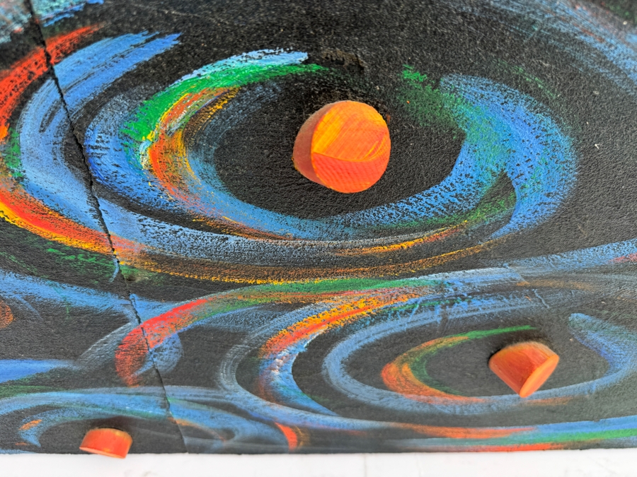 Gerrit Greve (1948-2024, Cardiff by the Sea, CA) Original Abstract Textured Ripples Diptych Mixed Media Acrylic Painting On Canvas Signed Front 4' X 30' Estimate $1,000-$2,000 [Photo 5]