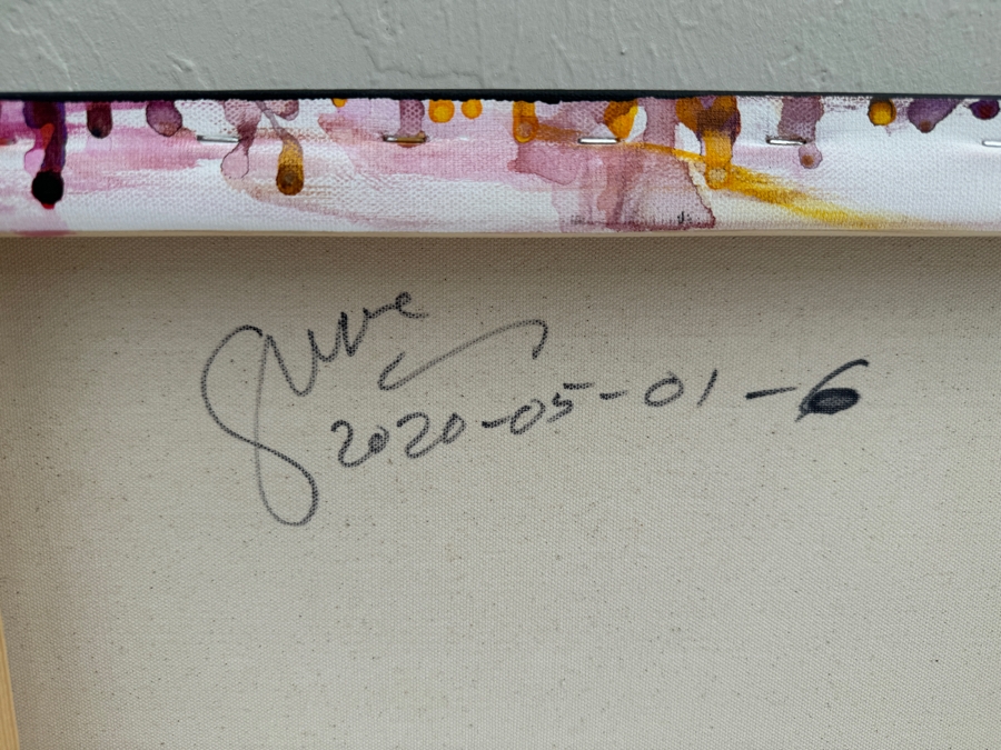 Gerrit Greve (1948-2024, Cardiff by the Sea, CA) Original Abstract Flowers Acrylic Painting On Canvas 2020 Signed Verso 36' X 18' Estimate $1,000-$2,000 [Photo 8]