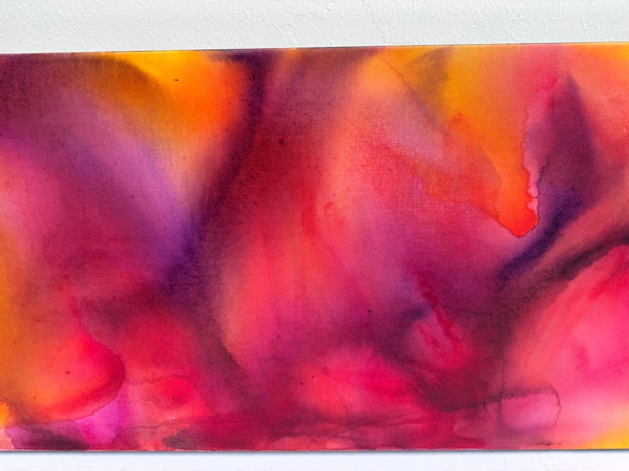 Gerrit Greve (1948-2024, Cardiff by the Sea, CA) Original Abstract Flowers Acrylic Painting On Canvas 2020 Signed Verso 36' X 18' Estimate $1,000-$2,000 [Photo 4]