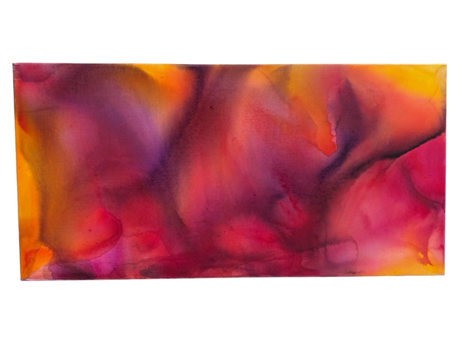 Gerrit Greve (1948-2024, Cardiff by the Sea, CA) Original Abstract Flowers Acrylic Painting On Canvas 2020 Signed Verso 36' X 18' Estimate $1,000-$2,000 [Photo 1]