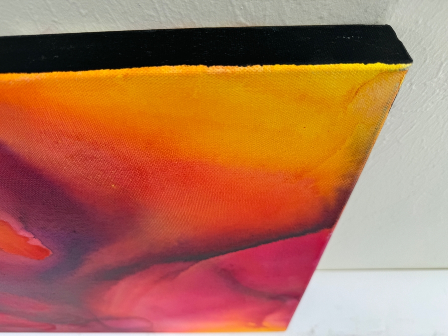 Gerrit Greve (1948-2024, Cardiff by the Sea, CA) Original Abstract Flowers Acrylic Painting On Canvas 2020 Signed Verso 36' X 18' Estimate $1,000-$2,000 [Photo 6]