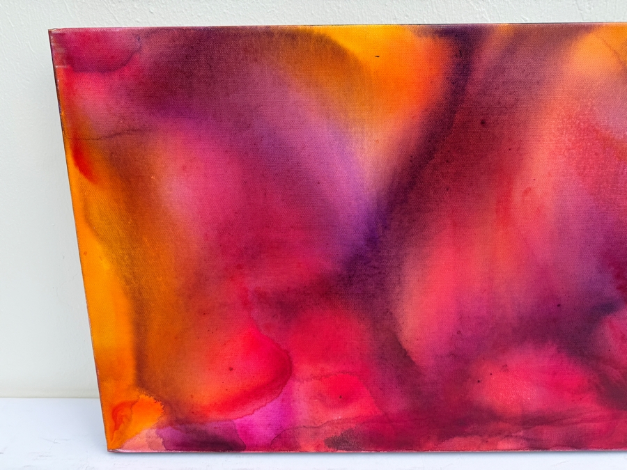 Gerrit Greve (1948-2024, Cardiff by the Sea, CA) Original Abstract Flowers Acrylic Painting On Canvas 2020 Signed Verso 36' X 18' Estimate $1,000-$2,000 [Photo 3]