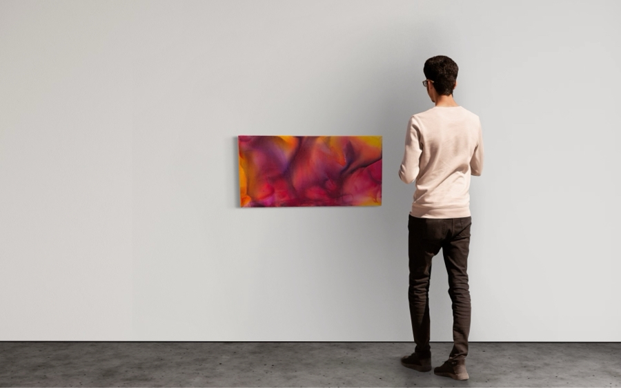 Gerrit Greve (1948-2024, Cardiff by the Sea, CA) Original Abstract Flowers Acrylic Painting On Canvas 2020 Signed Verso 36' X 18' Estimate $1,000-$2,000 [Photo 2]