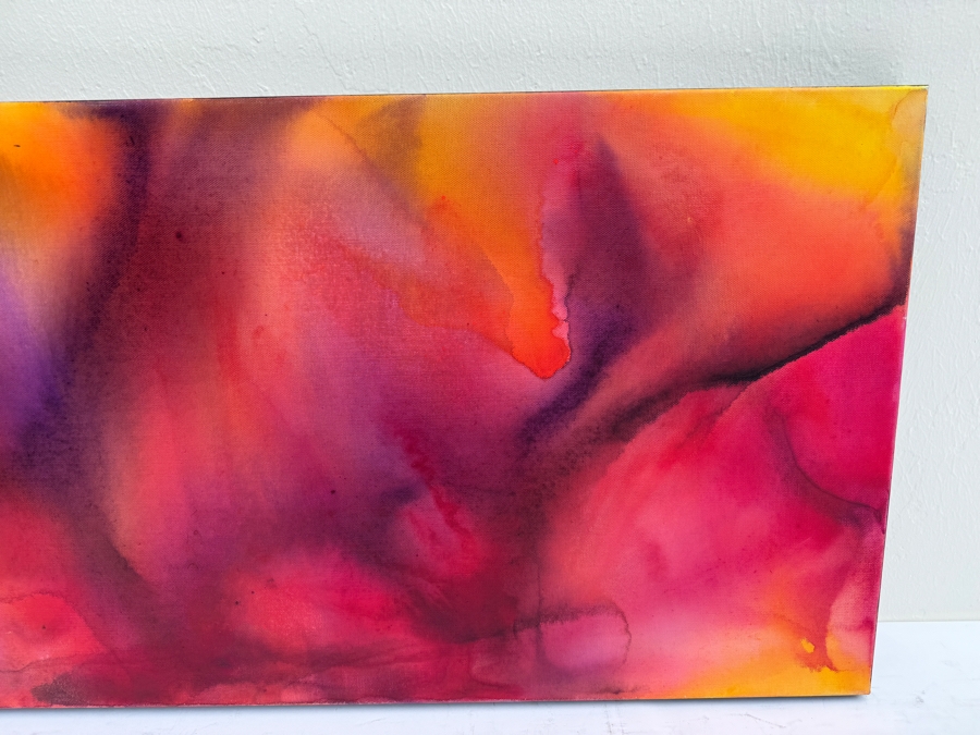 Gerrit Greve (1948-2024, Cardiff by the Sea, CA) Original Abstract Flowers Acrylic Painting On Canvas 2020 Signed Verso 36' X 18' Estimate $1,000-$2,000 [Photo 5]