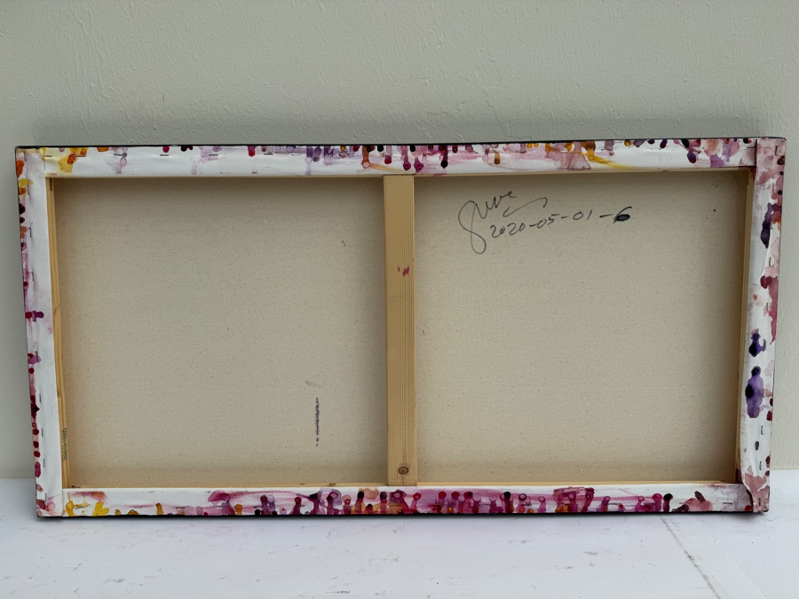 Gerrit Greve (1948-2024, Cardiff by the Sea, CA) Original Abstract Flowers Acrylic Painting On Canvas 2020 Signed Verso 36' X 18' Estimate $1,000-$2,000 [Photo 7]