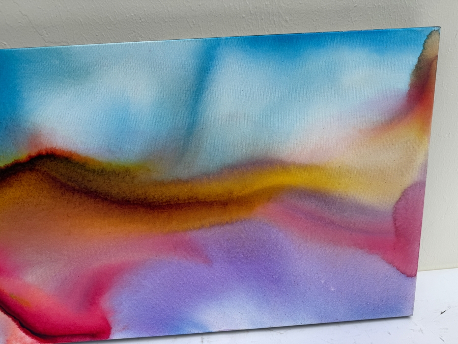 Gerrit Greve (1948-2024, Cardiff by the Sea, CA) Original Abstract Flowers Acrylic Painting On Canvas 2020 Signed Verso 24' X 30' Estimate $1,000-$2,000 [Photo 4]