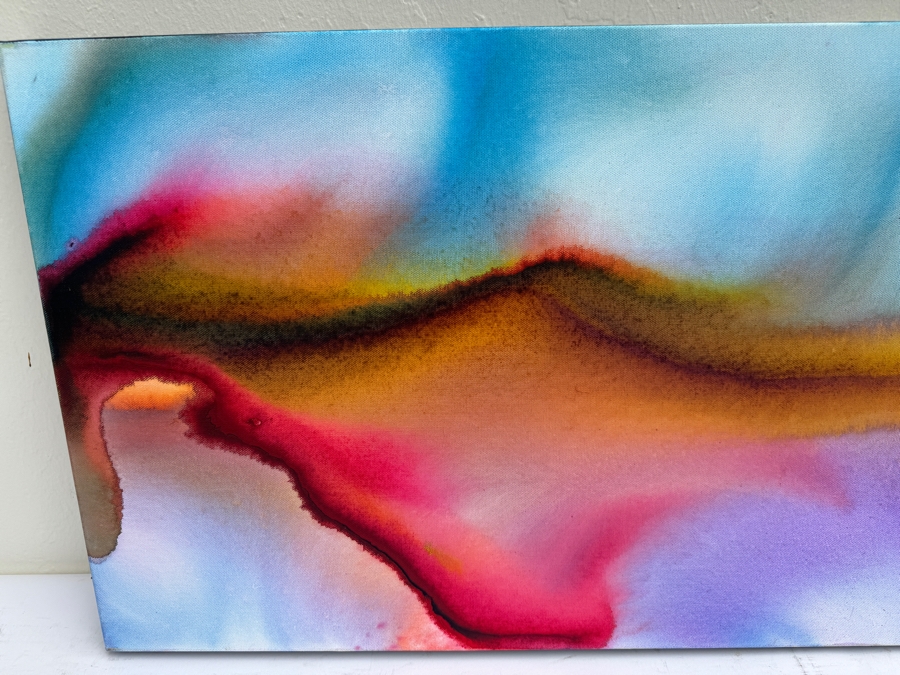 Gerrit Greve (1948-2024, Cardiff by the Sea, CA) Original Abstract Flowers Acrylic Painting On Canvas 2020 Signed Verso 24' X 30' Estimate $1,000-$2,000 [Photo 3]