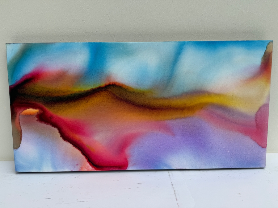 Gerrit Greve (1948-2024, Cardiff by the Sea, CA) Original Abstract Flowers Acrylic Painting On Canvas 2020 Signed Verso 24' X 30' Estimate $1,000-$2,000 [Photo 6]