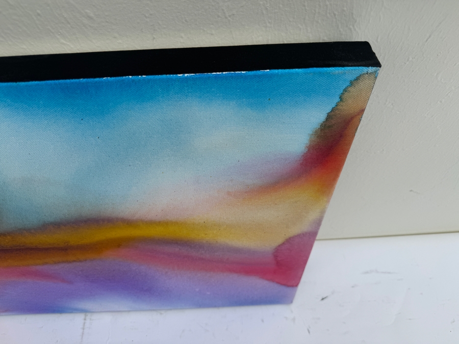 Gerrit Greve (1948-2024, Cardiff by the Sea, CA) Original Abstract Flowers Acrylic Painting On Canvas 2020 Signed Verso 24' X 30' Estimate $1,000-$2,000 [Photo 5]