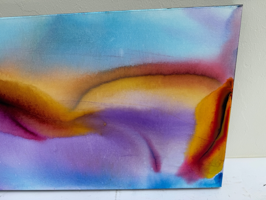 Gerrit Greve (1948-2024, Cardiff by the Sea, CA) Original Abstract Flowers Acrylic Painting On Canvas 2020 Signed Verso 24' X 30' Estimate $1,000-$2,000 [Photo 4]