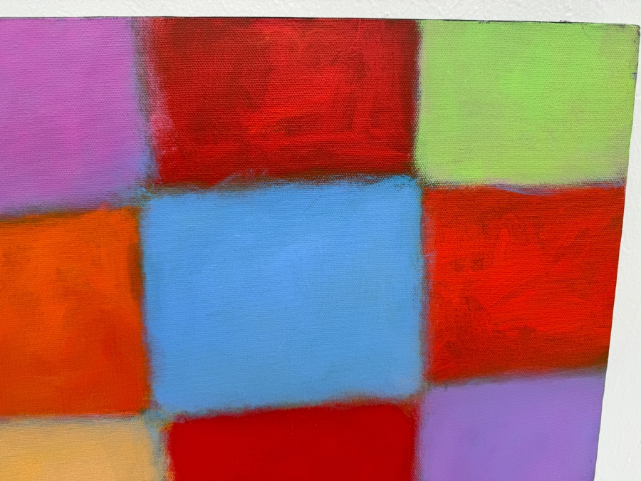 Gerrit Greve (1948-2024, Cardiff by the Sea, CA) Original Abstract Colorful Acrylic Painting On Canvas Signed Verso 40' X 30' Estimate $1,000-$2,000 [Photo 4]