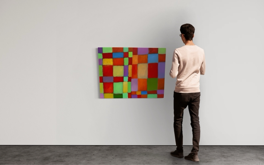 Gerrit Greve (1948-2024, Cardiff by the Sea, CA) Original Abstract Colorful Acrylic Painting On Canvas Signed Verso 40' X 30' Estimate $1,000-$2,000 [Photo 2]