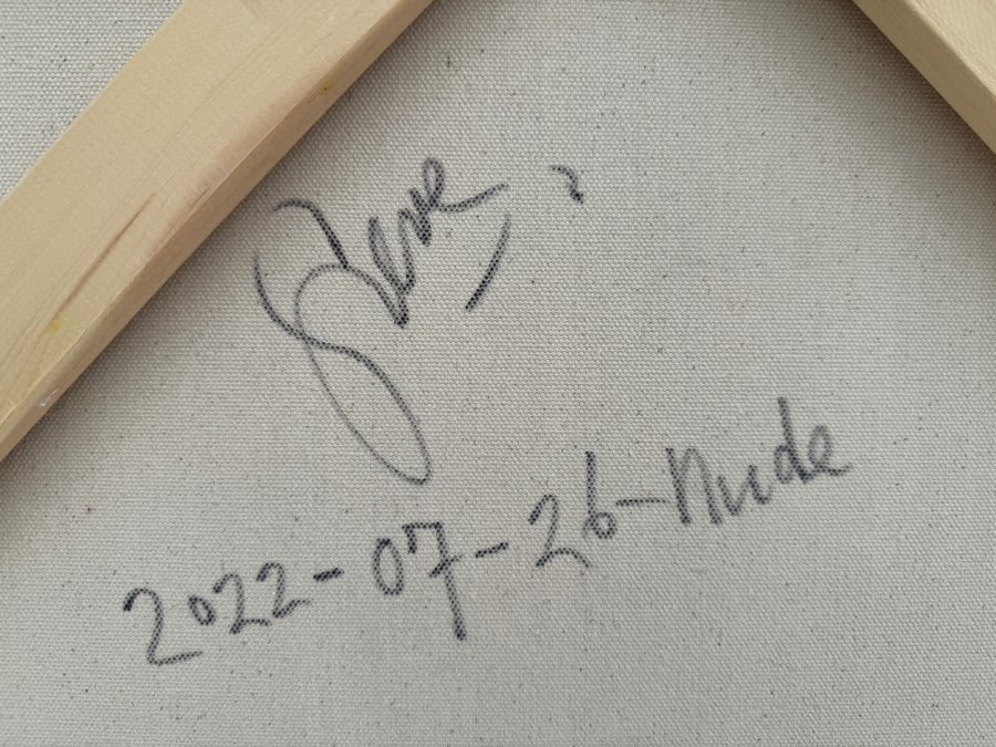 Gerrit Greve (1948-2024, Cardiff by the Sea, CA) Original Abstract Nude Woman Acrylic Painting On Canvas 2022 Signed Verso 30' X 40' Estimate $1,000-$2,000 [Photo 8]