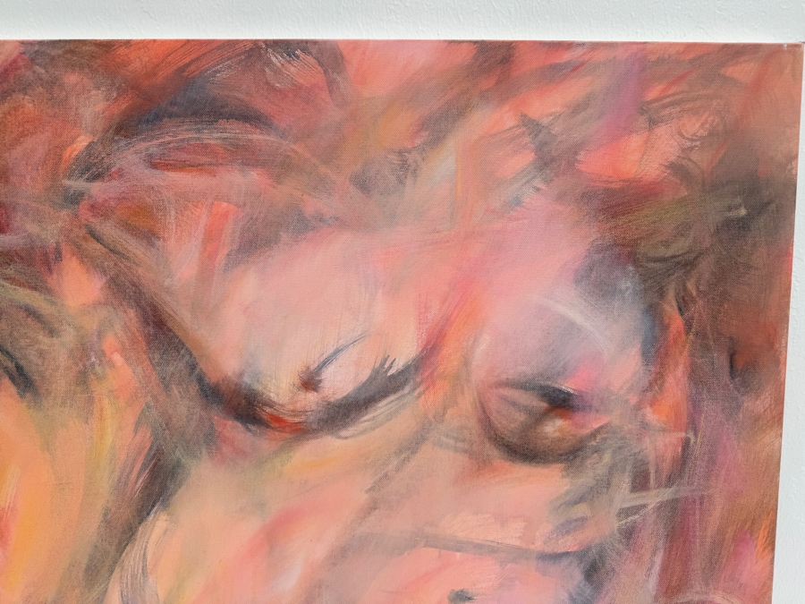 Gerrit Greve (1948-2024, Cardiff by the Sea, CA) Original Abstract Nude Woman Acrylic Painting On Canvas 2022 Signed Verso 30' X 40' Estimate $1,000-$2,000 [Photo 3]