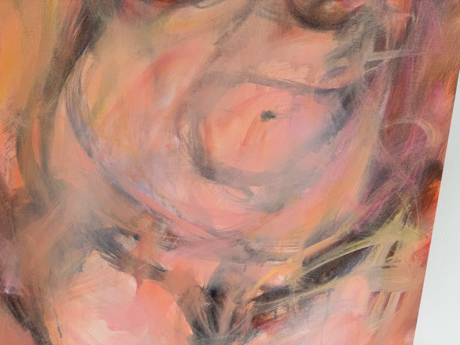 Gerrit Greve (1948-2024, Cardiff by the Sea, CA) Original Abstract Nude Woman Acrylic Painting On Canvas 2022 Signed Verso 30' X 40' Estimate $1,000-$2,000 [Photo 4]