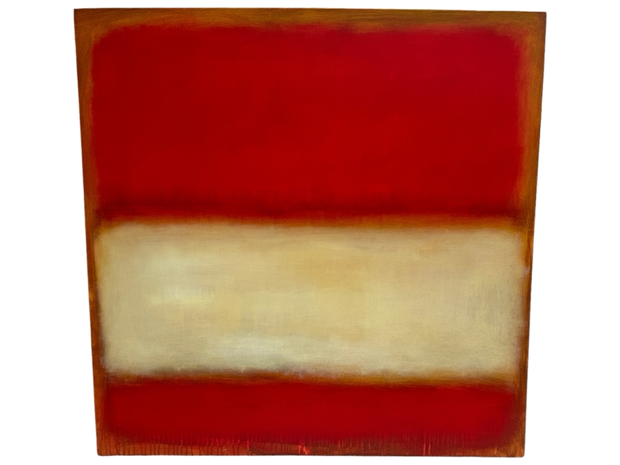 Gerrit Greve (1948-2024, Cardiff by the Sea, CA) Original Modernist Abstract Color Field Acrylic Painting On Canvas In Manner Of Mark Rothko 2011 Signed Verso 4' X 4' Estimate $1,500-$3,000 [Photo 2]