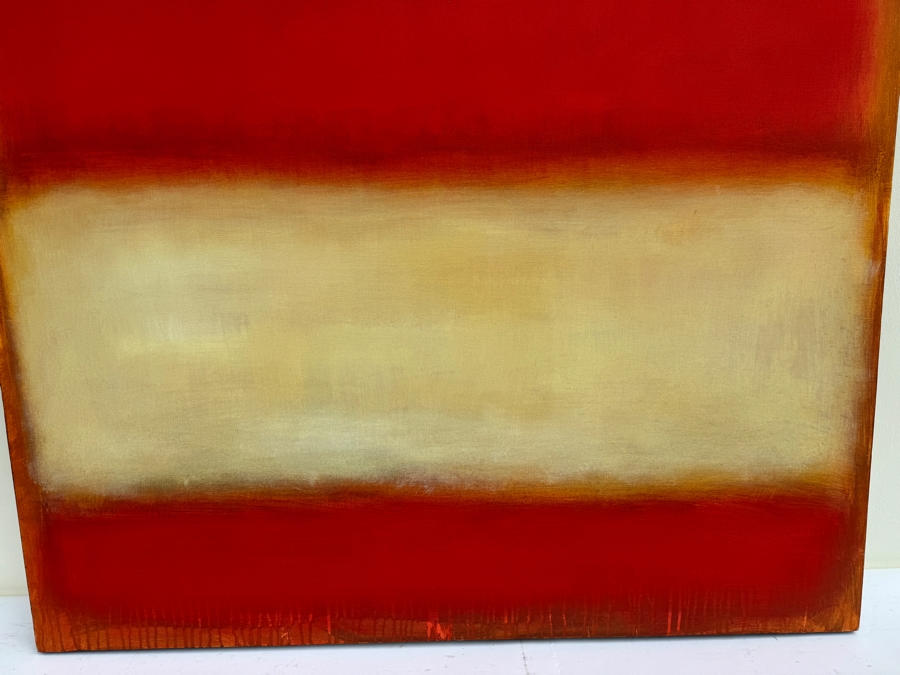 Gerrit Greve (1948-2024, Cardiff by the Sea, CA) Original Modernist Abstract Color Field Acrylic Painting On Canvas In Manner Of Mark Rothko 2011 Signed Verso 4' X 4' Estimate $1,500-$3,000 [Photo 3]