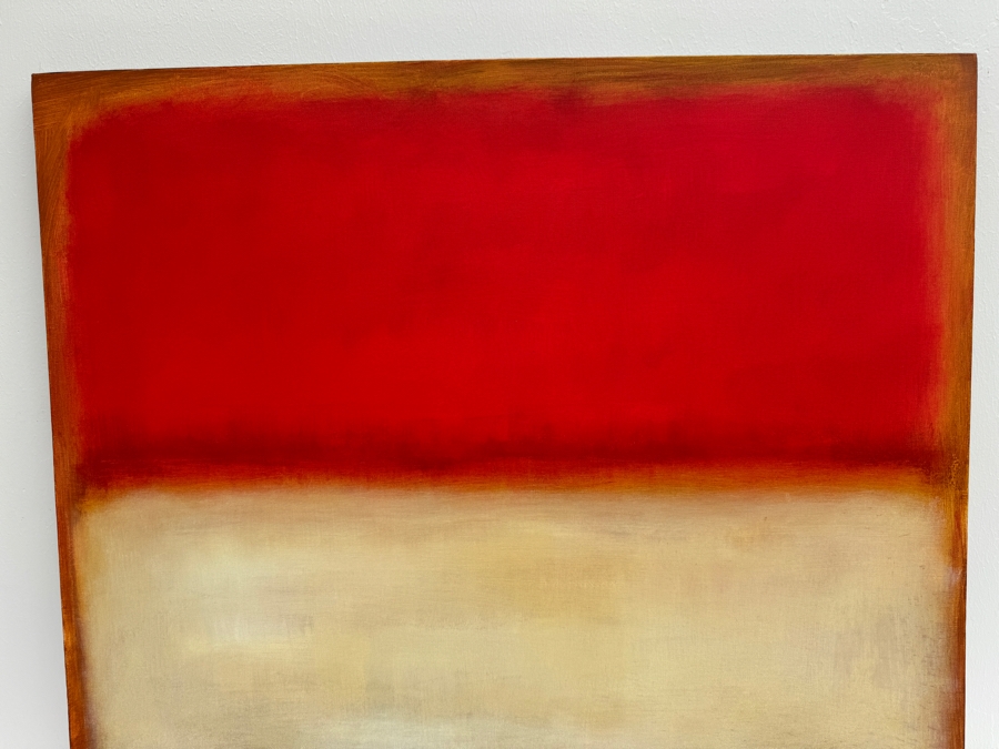 Gerrit Greve (1948-2024, Cardiff by the Sea, CA) Original Modernist Abstract Color Field Acrylic Painting On Canvas In Manner Of Mark Rothko 2011 Signed Verso 4' X 4' Estimate $1,500-$3,000 [Photo 4]
