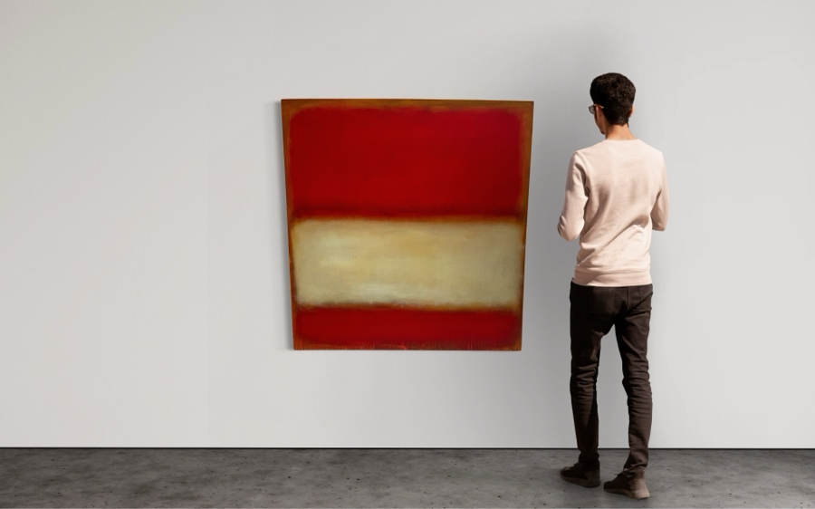 Gerrit Greve (1948-2024, Cardiff by the Sea, CA) Original Modernist Abstract Color Field Acrylic Painting On Canvas In Manner Of Mark Rothko 2011 Signed Verso 4' X 4' Estimate $1,500-$3,000