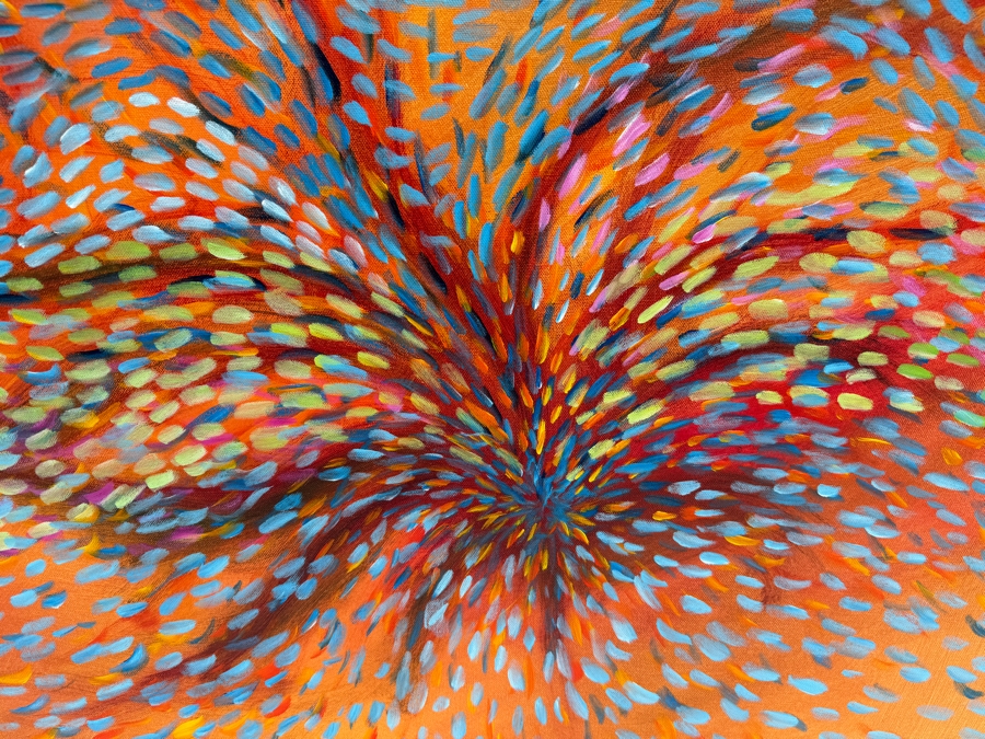 Gerrit Greve (1948-2024, Cardiff by the Sea, CA) Original Abstract Underwater Ocean Acrylic Painting On Canvas Titled 'Underwater 14' 2019 Signed Verso 3' X 3' Estimate $1,000-$2,000 [Photo 3]