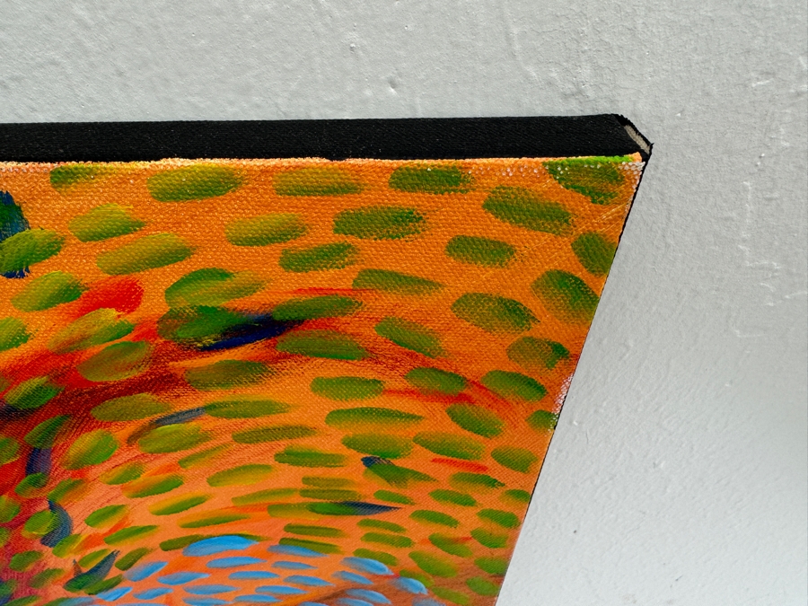 Gerrit Greve (1948-2024, Cardiff by the Sea, CA) Original Abstract Underwater Ocean Acrylic Painting On Canvas Titled 'Underwater 14' 2019 Signed Verso 3' X 3' Estimate $1,000-$2,000 [Photo 6]