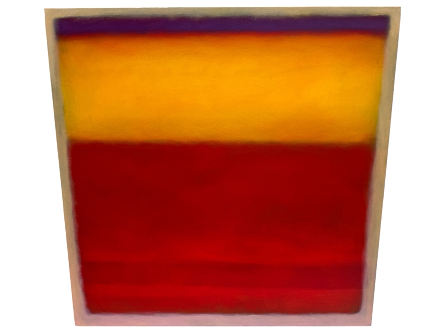 Gerrit Greve (1948-2024, Cardiff by the Sea, CA) Original Modernist Abstract Color Field Acrylic Painting On Canvas In Manner Of Mark Rothko 2004 Signed Verso 3' X 3' Estimate $1,000-$2,000