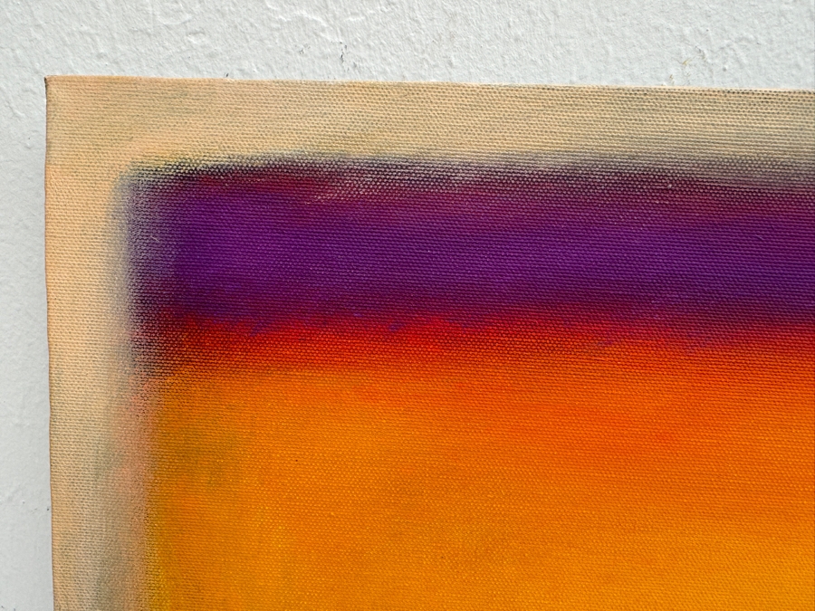 Gerrit Greve (1948-2024, Cardiff by the Sea, CA) Original Modernist Abstract Color Field Acrylic Painting On Canvas In Manner Of Mark Rothko 2004 Signed Verso 3' X 3' Estimate $1,000-$2,000 [Photo 3]