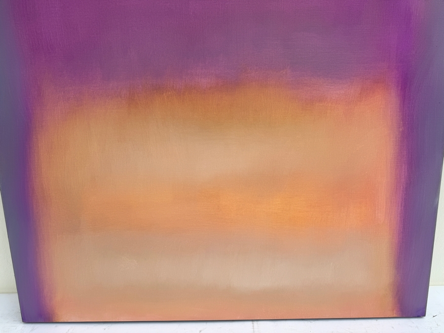 Gerrit Greve (1948-2024, Cardiff by the Sea, CA) Original Modernist Abstract Color Field Acrylic Painting On Canvas In Manner Of Mark Rothko 2019 Signed Verso 3' X 3' Estimate $1,000-$2,000 [Photo 5]