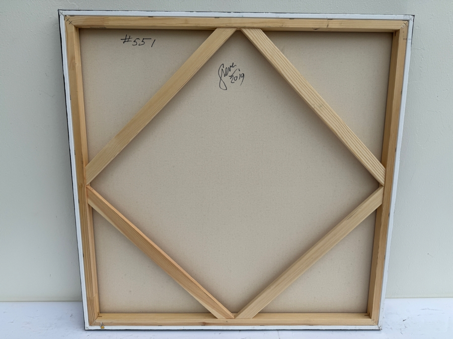 Gerrit Greve (1948-2024, Cardiff by the Sea, CA) Original Modernist Abstract Color Field Acrylic Painting On Canvas In Manner Of Mark Rothko 2019 Signed Verso 3' X 3' Estimate $1,000-$2,000 [Photo 7]