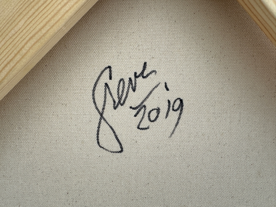 Gerrit Greve (1948-2024, Cardiff by the Sea, CA) Original Modernist Abstract Color Field Acrylic Painting On Canvas In Manner Of Mark Rothko 2019 Signed Verso 3' X 3' Estimate $1,000-$2,000 [Photo 8]