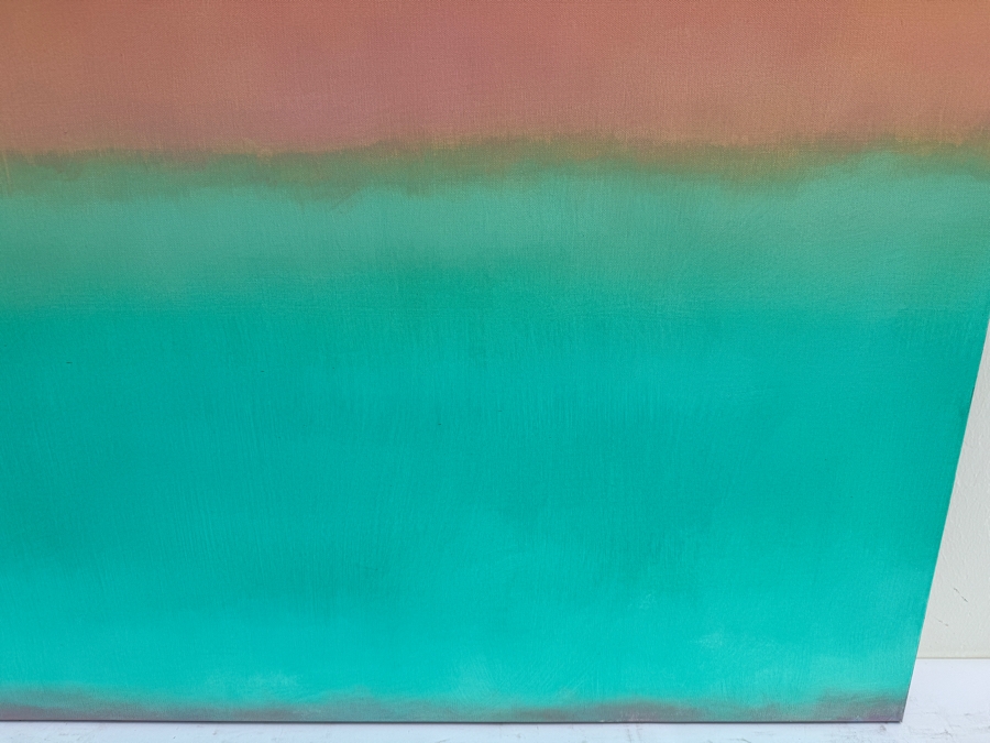 Gerrit Greve (1948-2024, Cardiff by the Sea, CA) Original Modernist Abstract Color Field Acrylic Painting On Canvas In Manner Of Mark Rothko 2019 Signed Verso 3' X 3' Estimate $1,000-$2,000 [Photo 4]