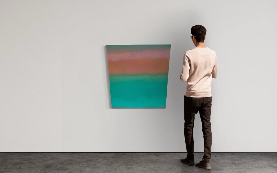 Gerrit Greve (1948-2024, Cardiff by the Sea, CA) Original Modernist Abstract Color Field Acrylic Painting On Canvas In Manner Of Mark Rothko 2019 Signed Verso 3' X 3' Estimate $1,000-$2,000 [Photo 2]