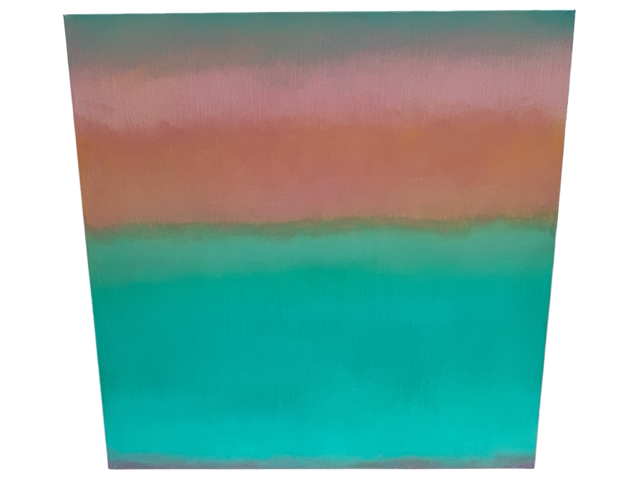 Gerrit Greve (1948-2024, Cardiff by the Sea, CA) Original Modernist Abstract Color Field Acrylic Painting On Canvas In Manner Of Mark Rothko 2019 Signed Verso 3' X 3' Estimate $1,000-$2,000