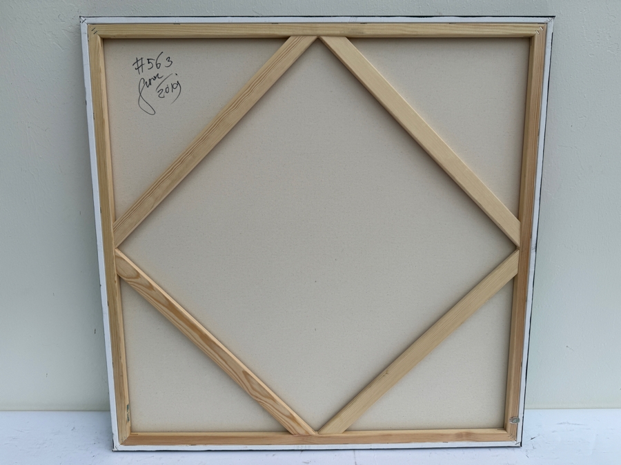 Gerrit Greve (1948-2024, Cardiff by the Sea, CA) Original Modernist Abstract Color Field Acrylic Painting On Canvas In Manner Of Mark Rothko 2019 Signed Verso 3' X 3' Estimate $1,000-$2,000 [Photo 6]