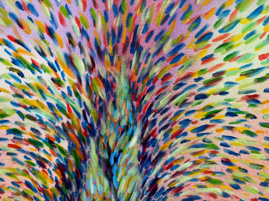 Gerrit Greve (1948-2024, Cardiff by the Sea, CA) Original Abstract Plants Acrylic Painting On Canvas 2019 Signed Verso 3' X 3' Estimate $1,000-$2,000 [Photo 4]