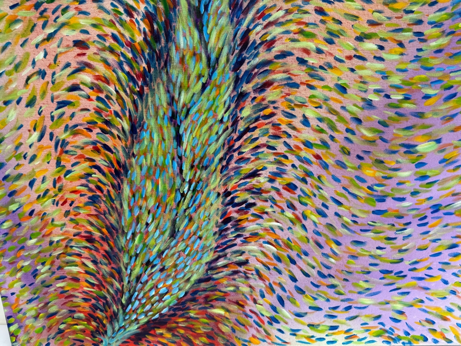 Gerrit Greve (1948-2024, Cardiff by the Sea, CA) Original Abstract Plants Acrylic Painting On Canvas 2019 Signed Verso 3' X 3' Estimate $1,000-$2,000 [Photo 6]